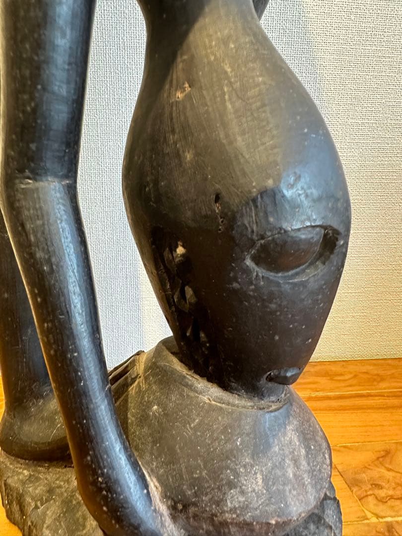 マコンデ彫刻　古美術　アフリカ　黒檀　木彫　民藝　民芸　彫刻