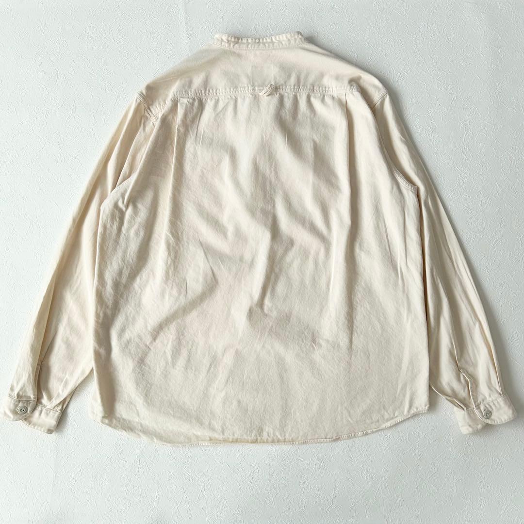 DANTON 日本製 バンドカラー フランネルシャツ 42