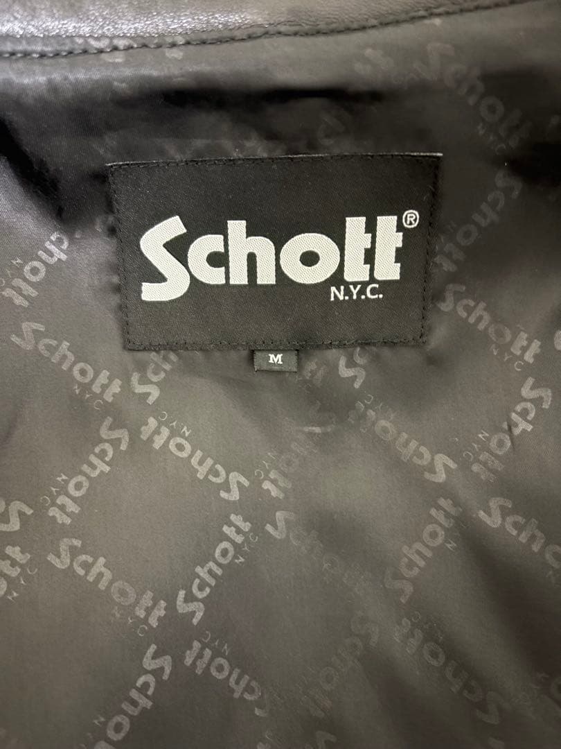 【超美品✨】Schott ラムレザー トラッカージャケット / ブラック M