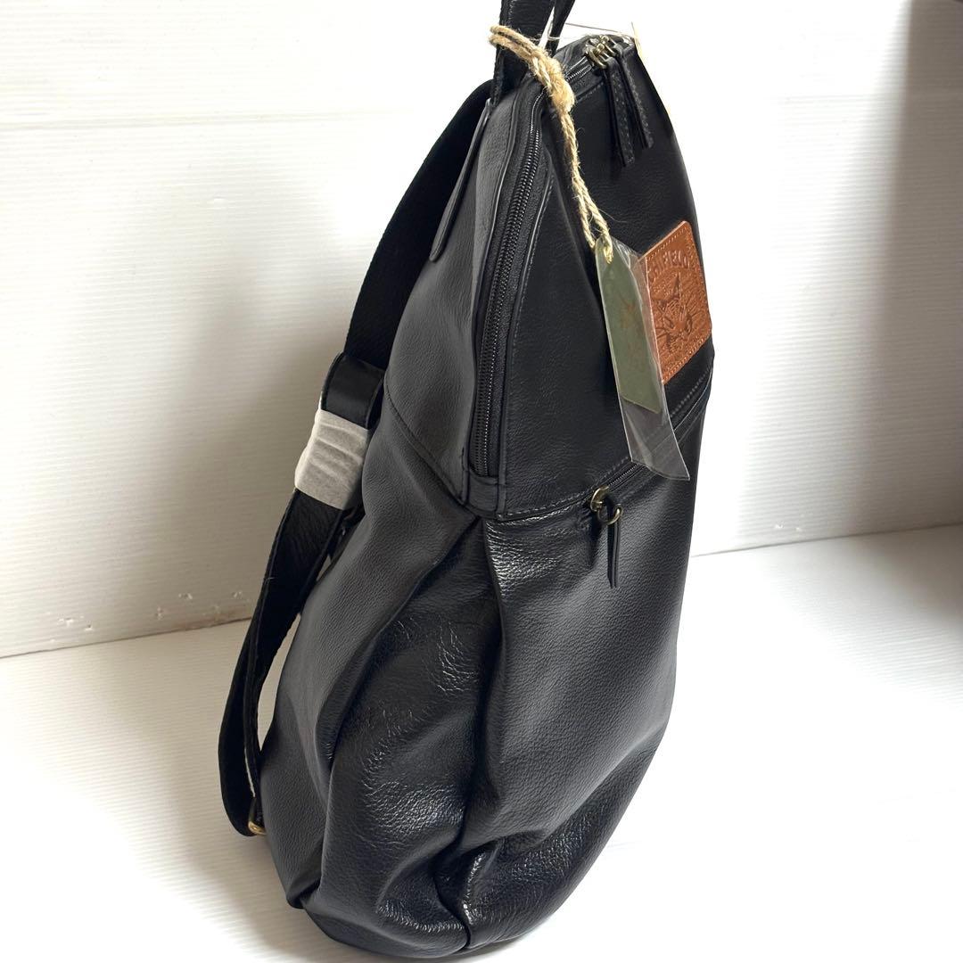 【未使用】わちふぃーるど　レザーリュック（黒）