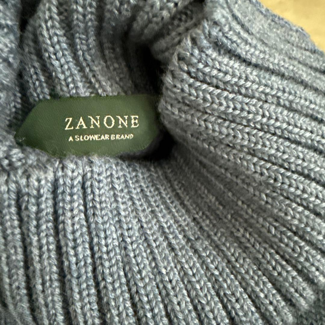 ZANONE タートルネックセーター ブルー