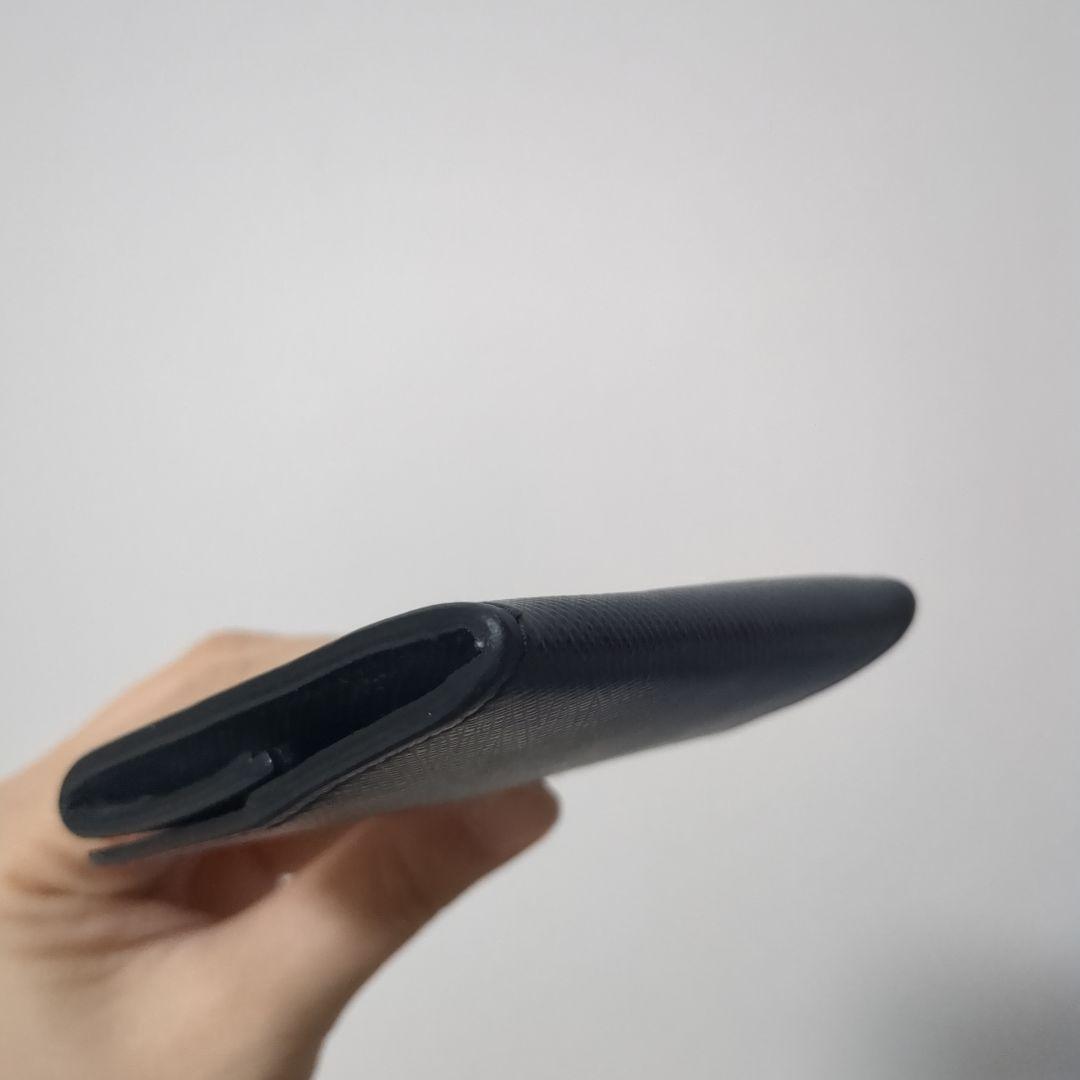 【美品】PRADA　サフィアーノレザー　ケース　ネイビー