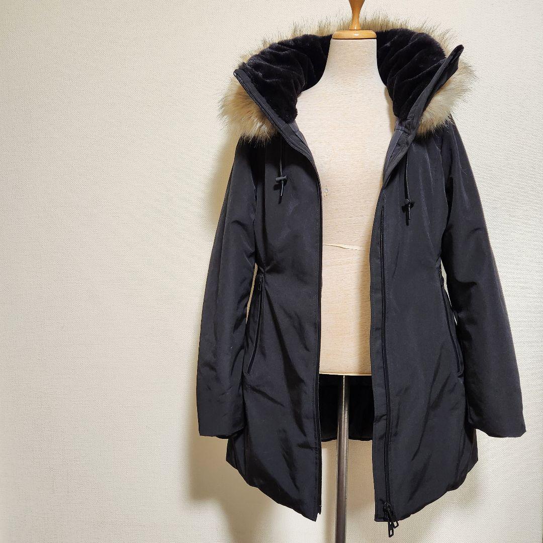 ZARA 中綿ポリエステルダウンジャケットコート 撥水 ブラック 海外Ｍ