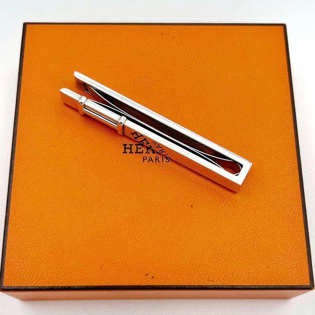 【超希少・美品】HERMES Hデザイン マネークリップ タイピン Ag925