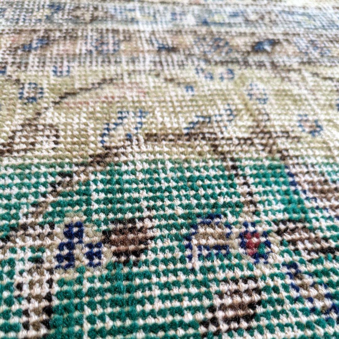 81×169 エメラルドブルー　トルコヴィンテージラグ