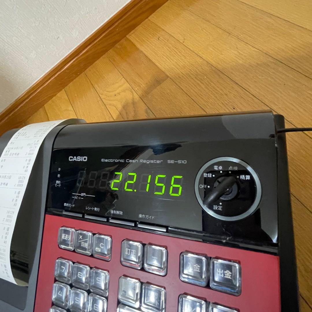 【美品/1ヶ月保証付き】カシオレジスター SE-S10 人気コンパクト レッド
