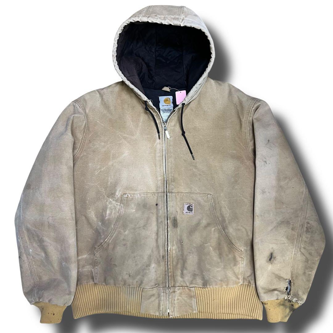 90s Carhartt カーハート ダックアクティブジャケット ベージュ ボロ