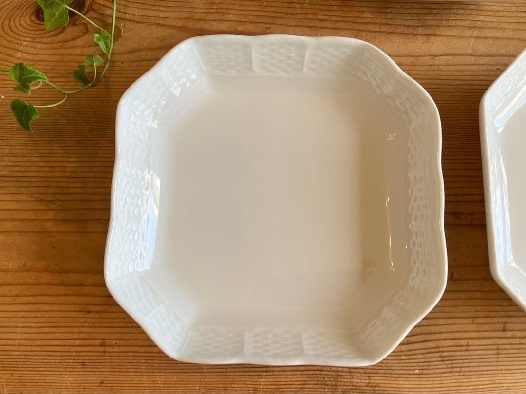 ルビー　ジノリ　ベッキオホワイト　15.5スクエアプレート×4