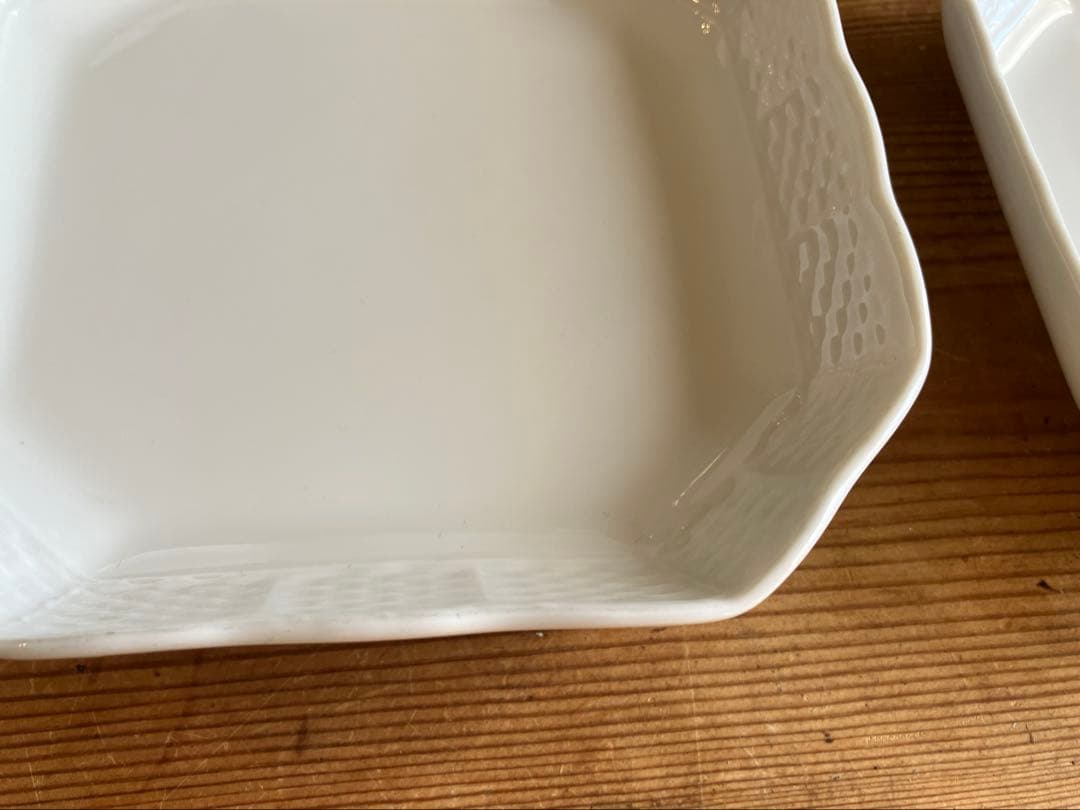 ルビー　ジノリ　ベッキオホワイト　15.5スクエアプレート×4