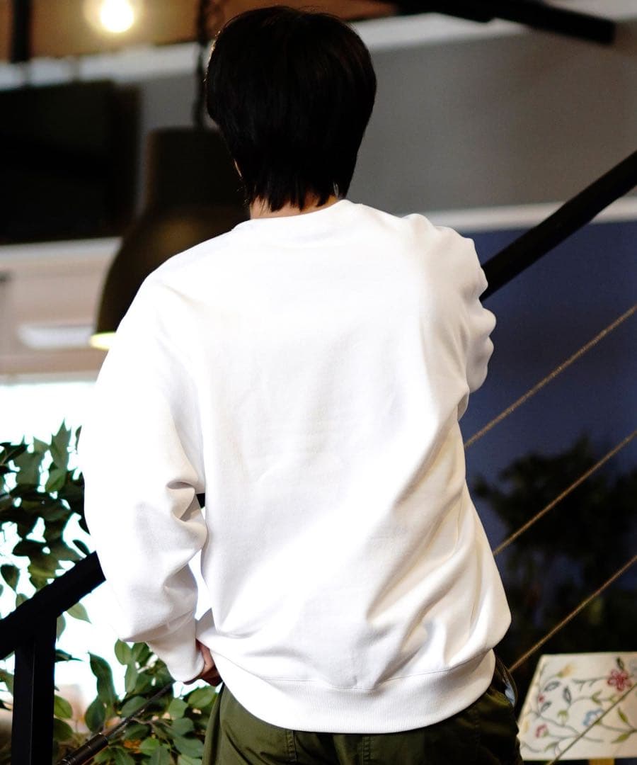 THE NORTH FACE スモールロゴ ヘザー スウェットクルー ホワイトL