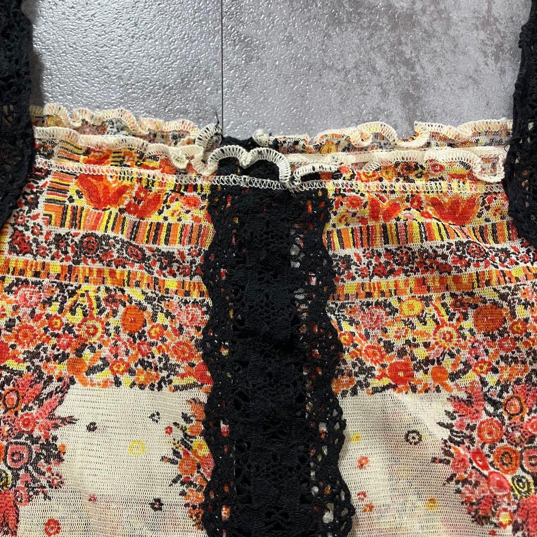 Y2K Jean Paul Gaultier 総柄　パワーネット　キャミソール