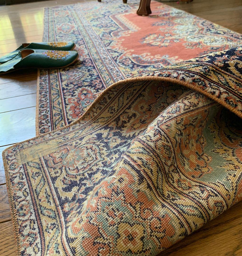 トルコヴィンテージラグ　215×71ロングランナー　カイセリ　アンティークピンク