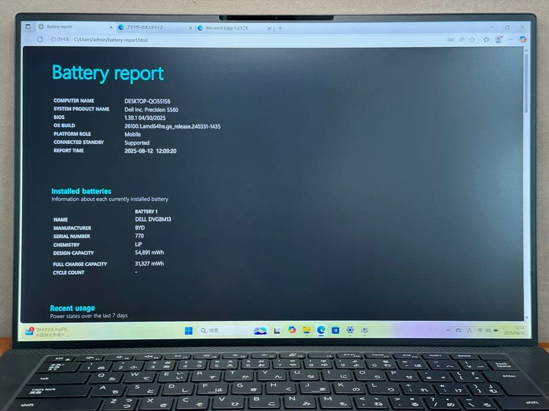 Windowsノート本体 Dell Precision 5560 i7-11850H 16GB 512GB