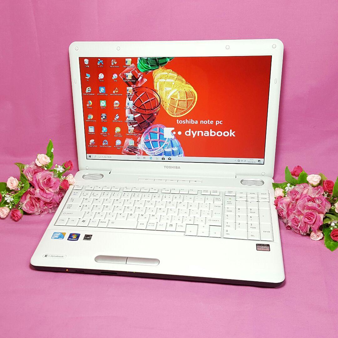 白色✱Dynabook✱Windows10✱大容量✱オフィス✱テンキ✱Wi-Fi