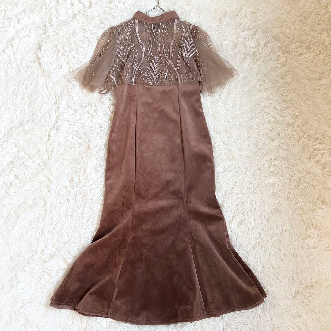 美品　LEJA ケープ風スパンコール刺繍ボレロマーメイドキャミワンピース　レジャ