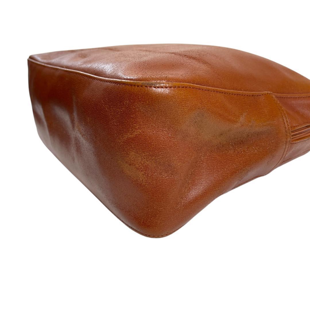 良品 LONGCHAMP 2865 ボストンバッグ バンブー オールレザー