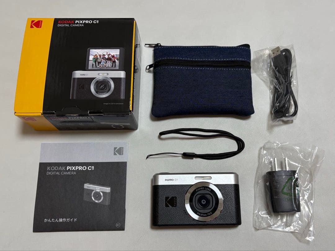【美品・おまけ付き】KODAK PIXPRO C1 ブラック　デニム風ポーチ付き