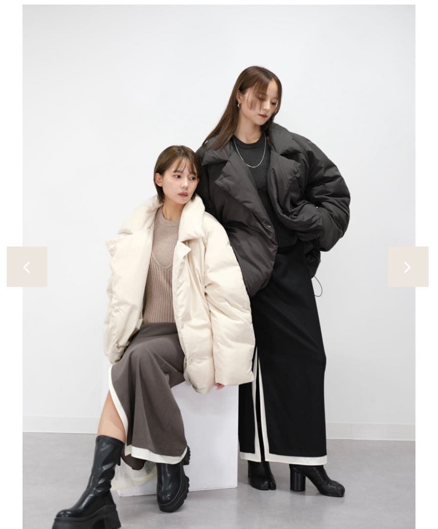 オリジナルコクーンミドルダウンコート