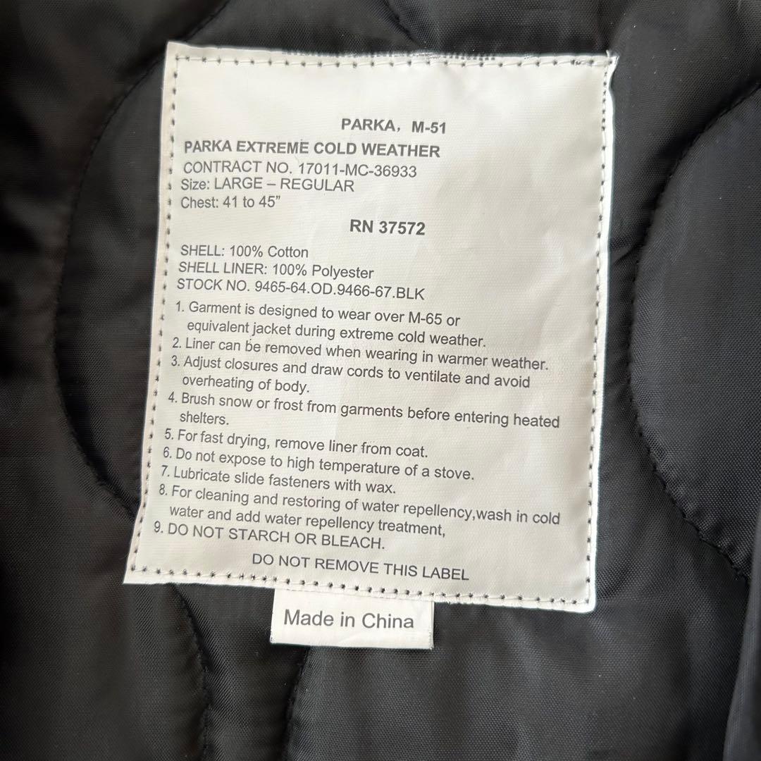 【美品】ROTHCO M51 モッズコート フィッシュテールパーカー 黒 L