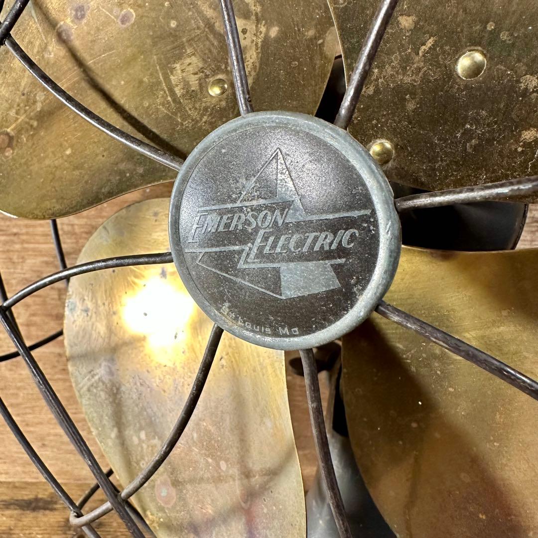【実働】戦前モデル　EMERSON 6250-D　10インチ真鍮4枚羽ファン