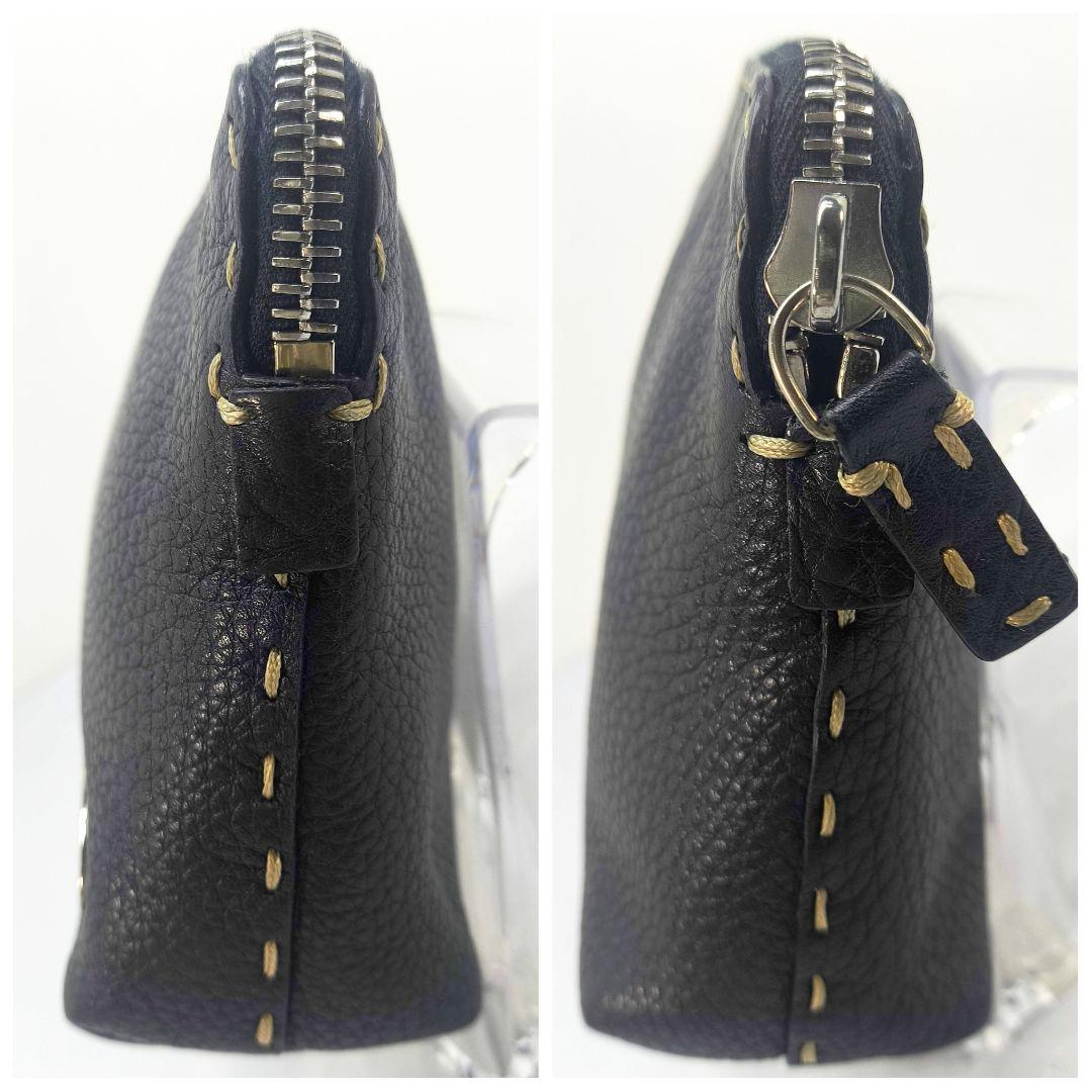 美品 フェンディ レザー ミニ ポーチ 化粧 クラッチバッグ セレリア