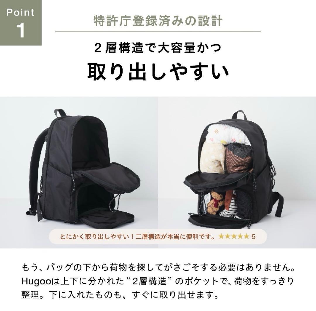 【Hugoo ハグー】ペアレンツバッグ／マザーズバッグ