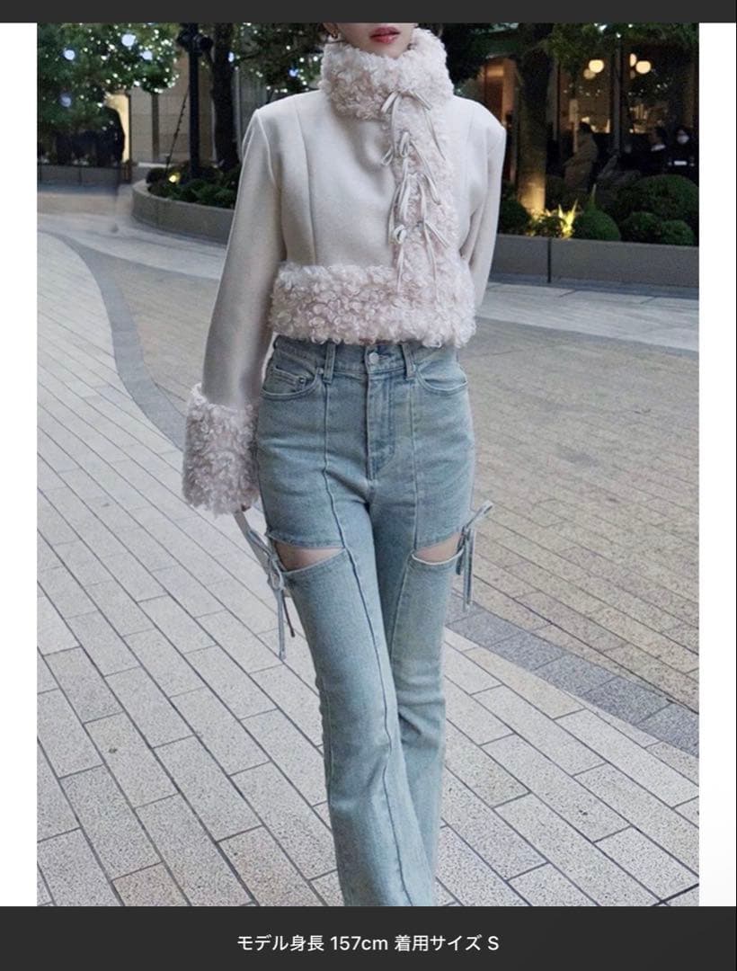 ブーツカットデニム・アイスブルー・XS/S