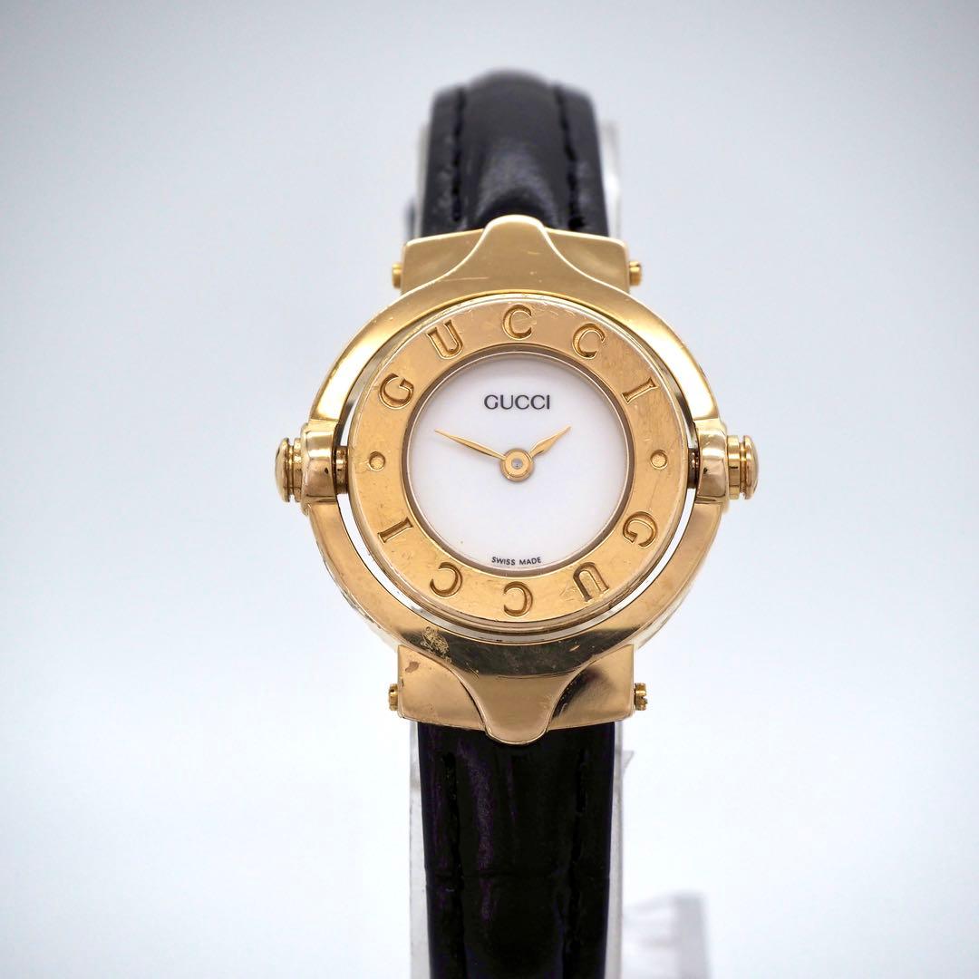 100 稼働 GUCCI 時計　新品ベルト リバーシブル レディース　6600L