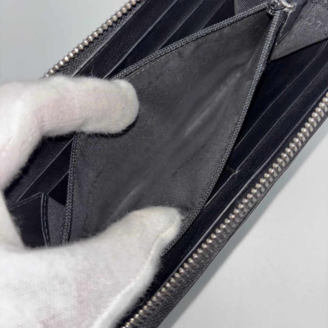 ✨美品✨　BVLGARI ラウンドファスナー　ビーゼロワン　長財布　ロゴ金具　黒