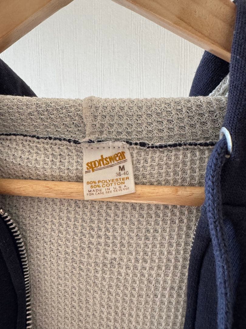 70's vintage USA製　裏サーマル　ダブルフェイスパーカー　紺色