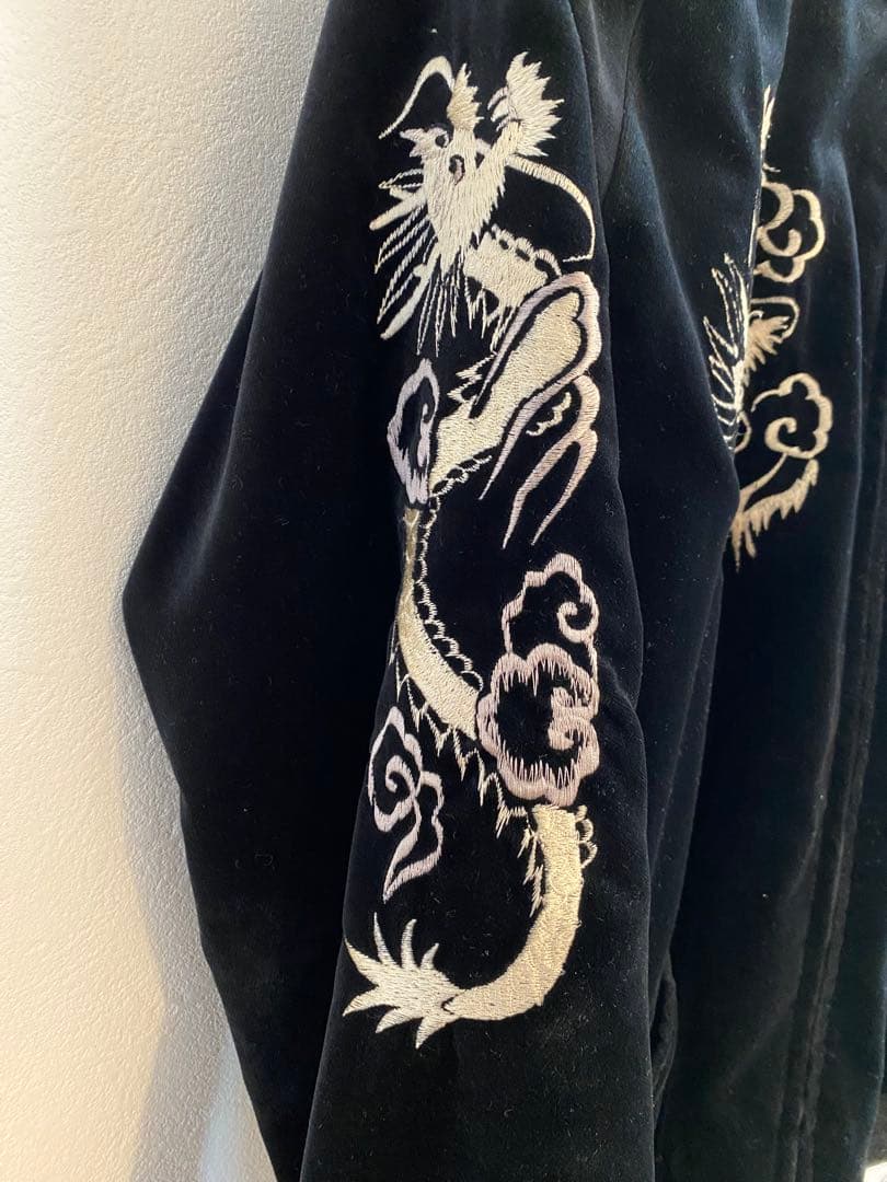 テーラー東洋　GOLD スカジャン 黒 虎 龍　別珍