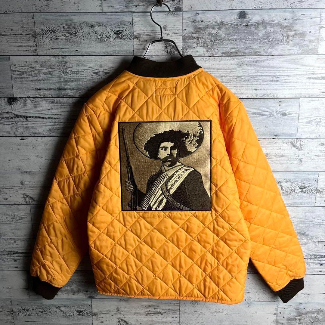 【希少カラー】シュプリーム☆ 両面刺繍ロゴ入りキルティングジャケット オレンジ