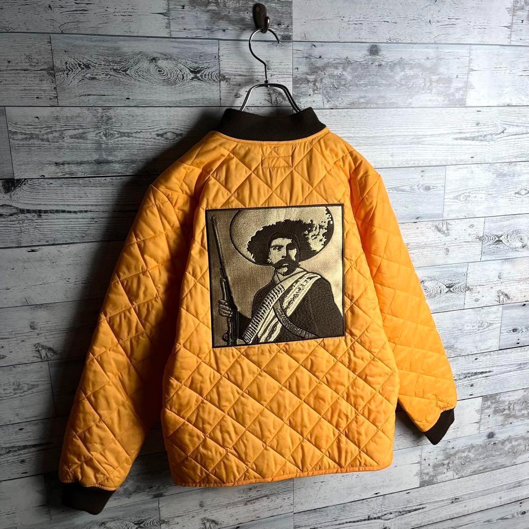 【希少カラー】シュプリーム☆ 両面刺繍ロゴ入りキルティングジャケット オレンジ