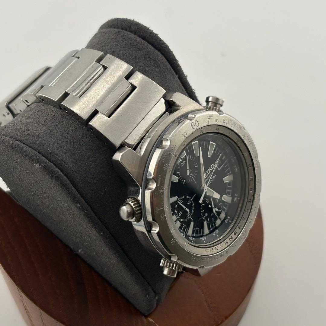 【希少】セイコー　クロノグラフ　7T32-6N10 ブラック　美品