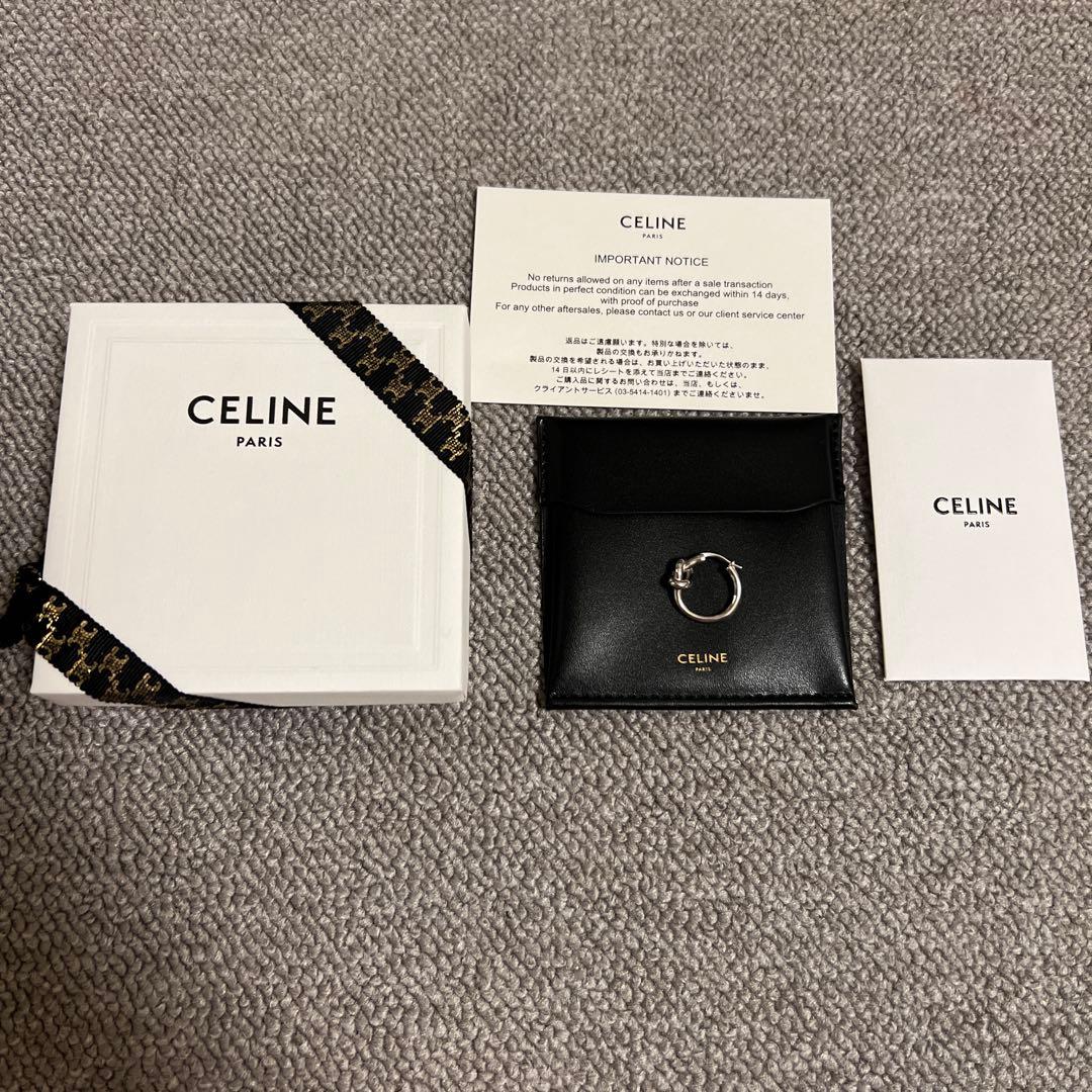 CELINE ノットスモールフープピアス シルバー 片耳（箱・説明書付き）