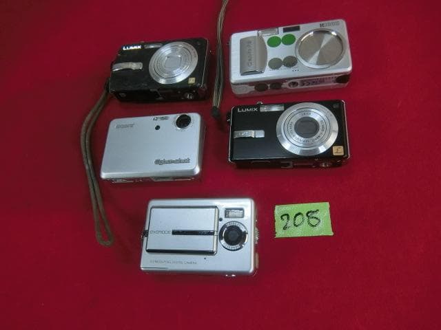 208：Panasonic 他～ コンパクトデジタルカメラ 5台　ジャンク