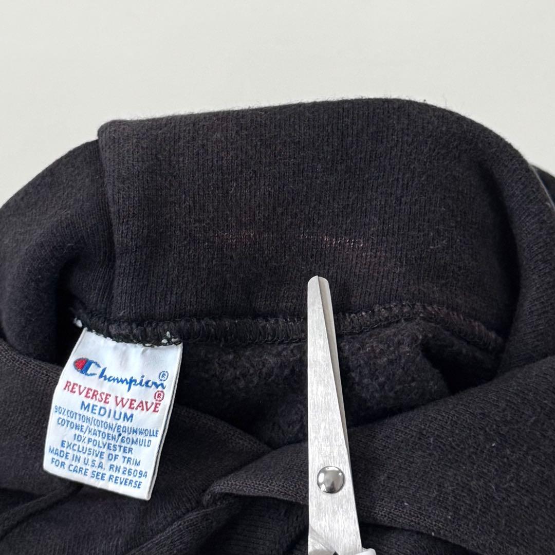 黒★90s USA製 チャンピオン リバースウィーブ スウェット パーカー M