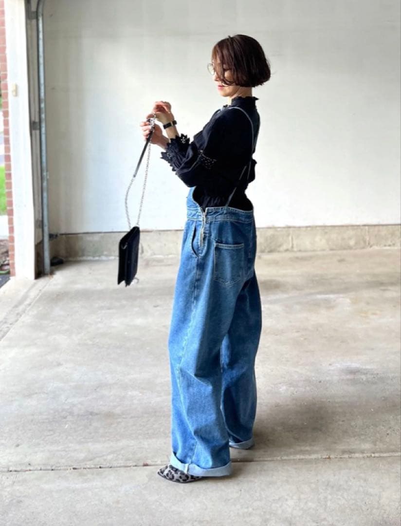 【超美品‼︎】CHECK&COFFEE デニムサロペット