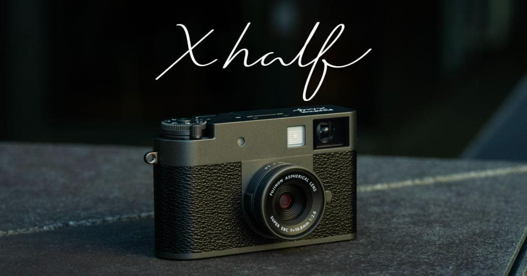 ショット数2回☆FUJIFILM X-half 木製グリップ☆チャコールシルバー