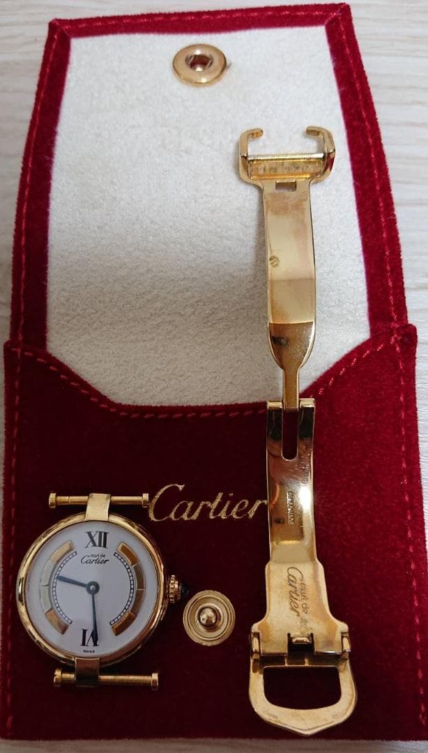 Cartier カルティエ ヴェルメイユ 白文字盤 QZ SV925
