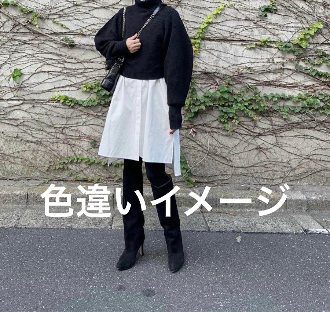 美品♡【Cygne】タートルニット コクーンスリーブ Rene クリーム 白