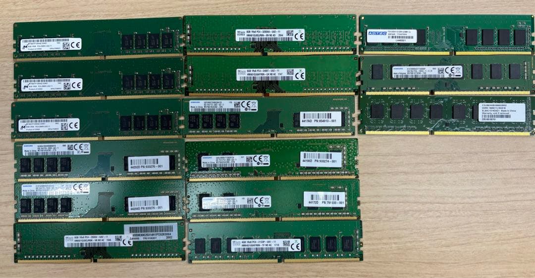 DDR4 PC4-2666V他　8GB 4GBメモリ15枚