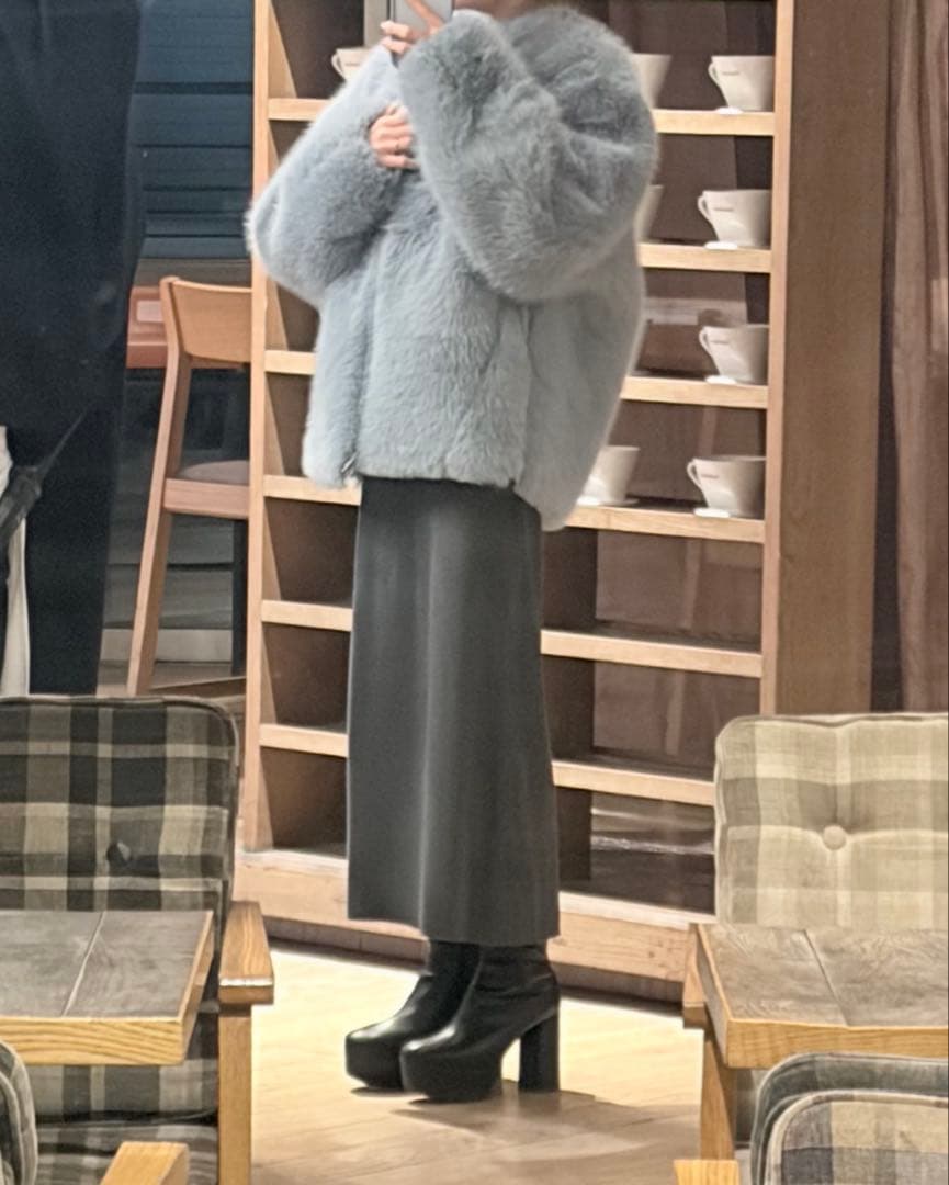 STYLEMIXER ノーカラーファー ジャケット