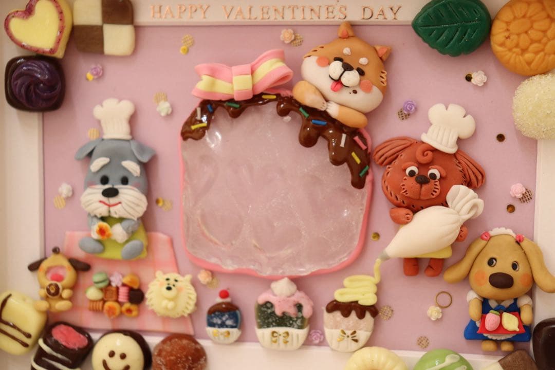 【美味しくつくるだわん】　レア　シーグラスアート　バレンタイン