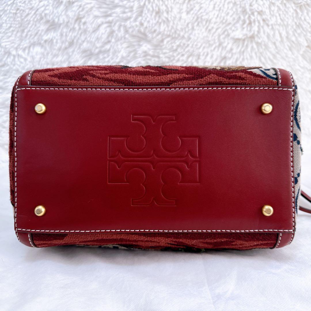 ✨超希少 美品✨ トリーバーチ Tモノグラム ボストン ジャガード 2way