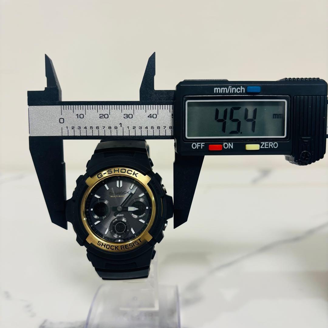 美品 希少 G-SHOCK アナデジ 電波 ソーラー 腕時計 ブラック ゴールド