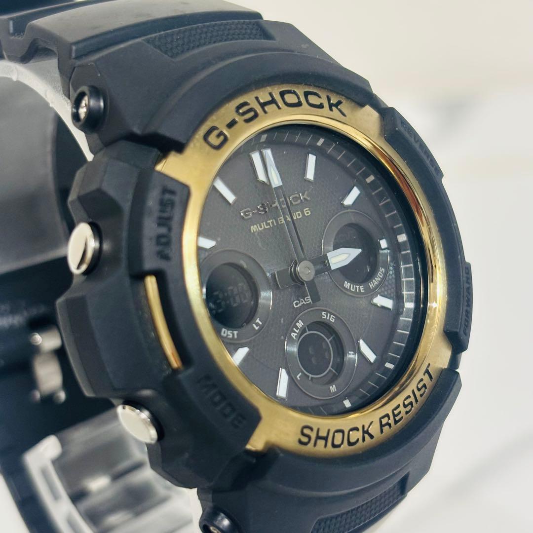 美品 希少 G-SHOCK アナデジ 電波 ソーラー 腕時計 ブラック ゴールド