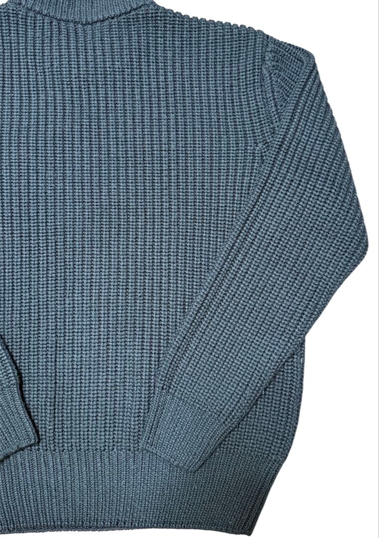 【美品】HUGO BOSS リブニット イタリア製糸 ダークネイビー Lサイズ