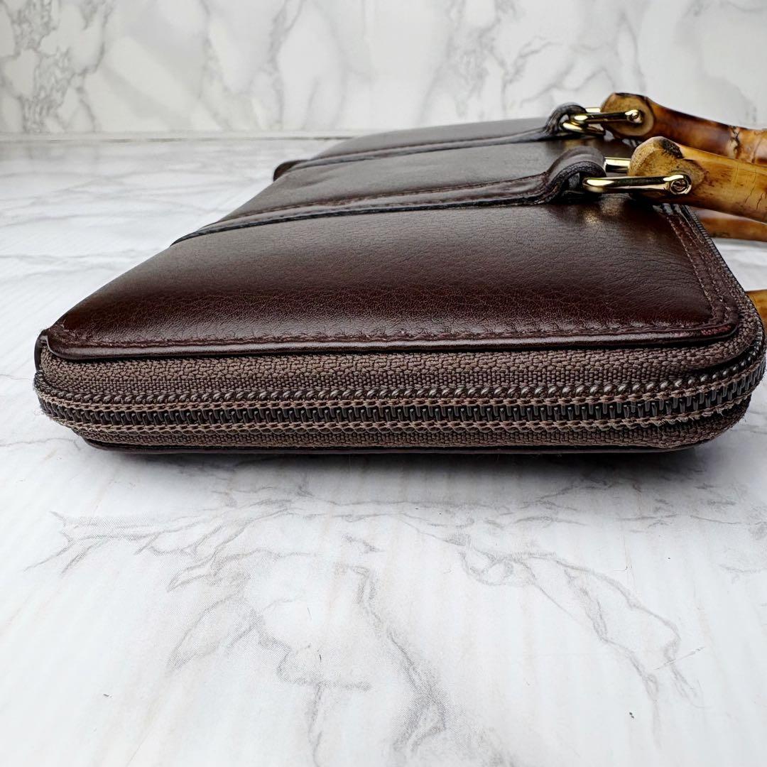 01 GUCCI 3WAY ハンドバッグ ショルダー 長財布 バンブー xg6