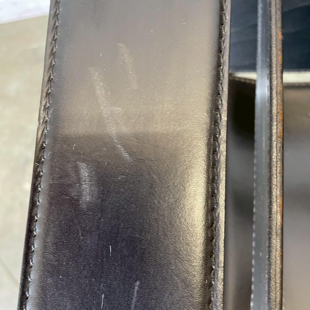 ワシリーチェア イタリア製 ブラックレザー 本革 刻印なし Y1808